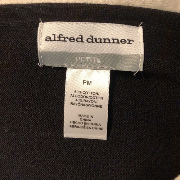 Alfred Dunner Medium Petite Twin Sweater Set Crochet and studded black white - Picture 3 of 5